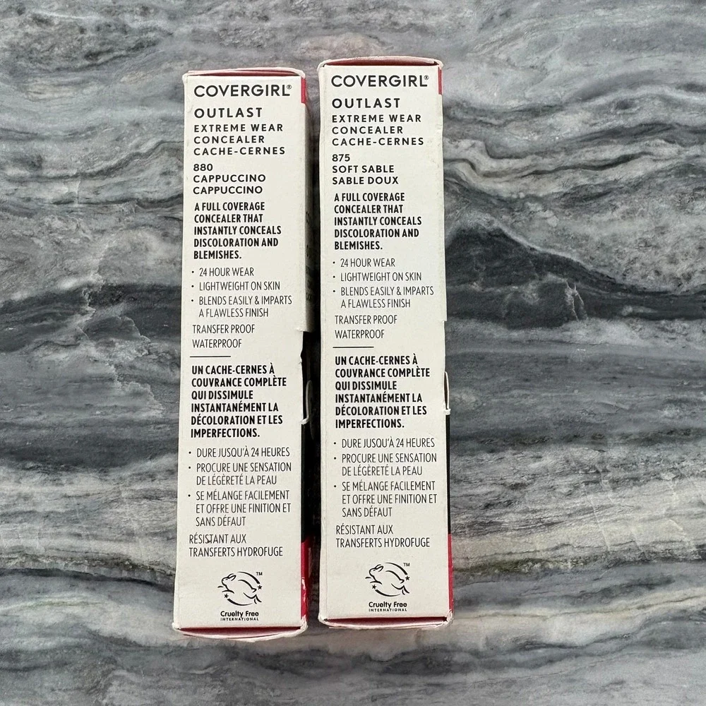 Covergirl Outlast Extreme Wear Concealer 2pk 880 Cappuccino 875 Soft Sable 9ml